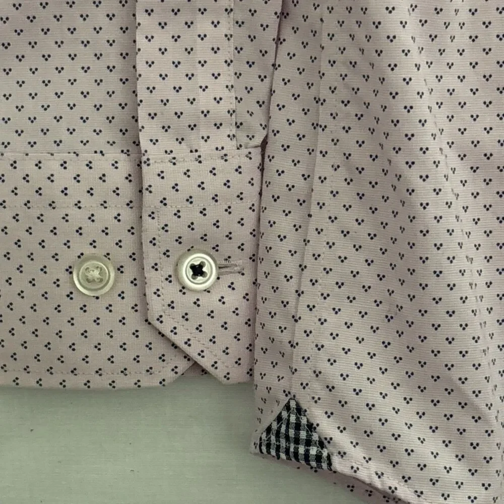 BANANA REPUBLIC Men Large Pink Button Down Long Sleeve Cotton Dress Shirt